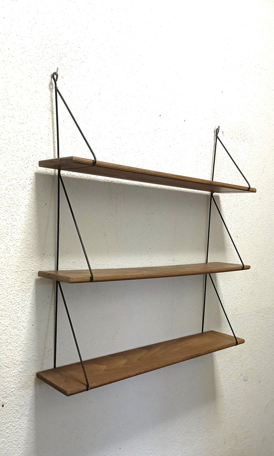 Image 1 of Fifties Wall Rack With Three Shelves