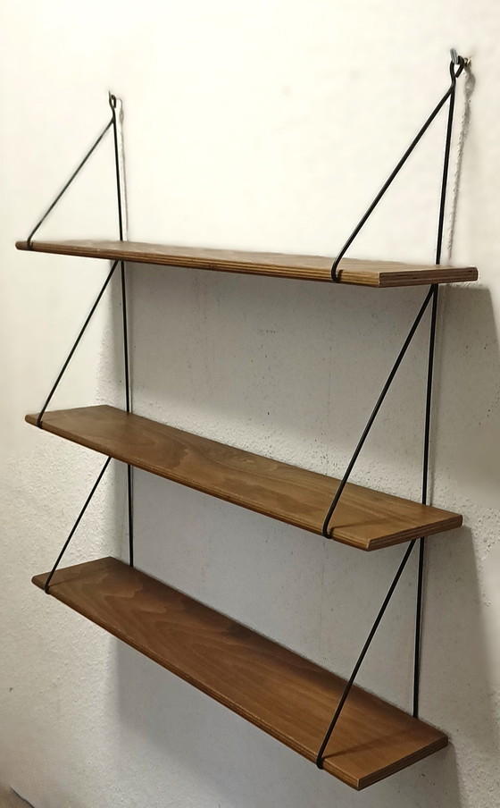 Image 1 of Fifties Wall Rack With Three Shelves