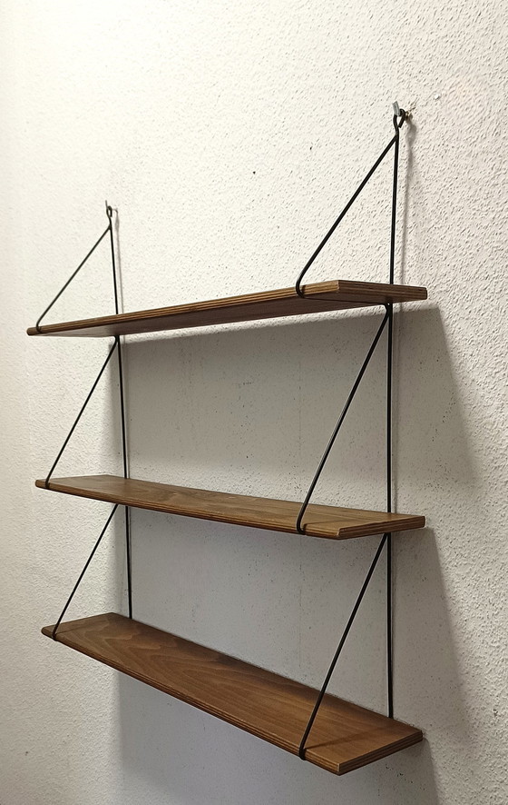 Image 1 of Fifties Wall Rack With Three Shelves