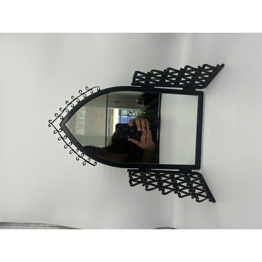 Vintage wrought iron mirror, 1950