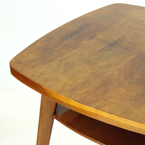 Vintage walnut Spider coffee table by Mier, Czechoslovakia 1960s