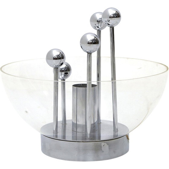 Image 1 of Vintage table lamp in chromed metal and methacrylate, 1960s