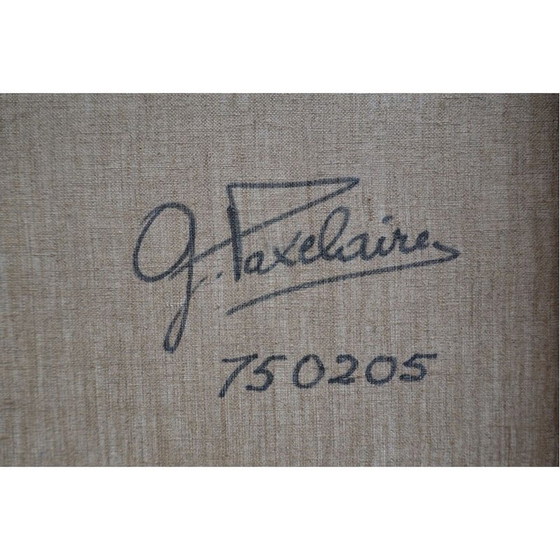 Image 1 of Oil on canvas vintage "Geometric composition with brown tones" by Georges Vaxelaire, 1975