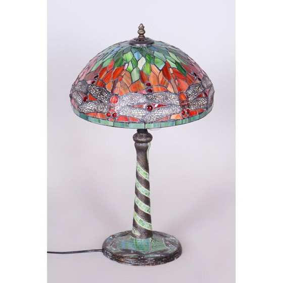 Image 1 of Vintage Art Deco table lamp in bronze and glass, France 1970