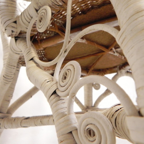 Image 1 of Vintage Bamboo, Rattan Armchair With Armrests, 1950s