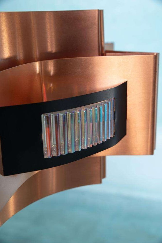 Image 1 of Space age copper pendant lamp Werner Schou design pendant