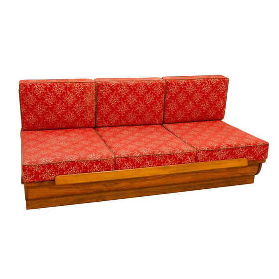 Image 1 of Vintage 3-seater sofa in walnut veneered wood by Jindrich Halabala for Up Závody, Czechoslovakia 1950