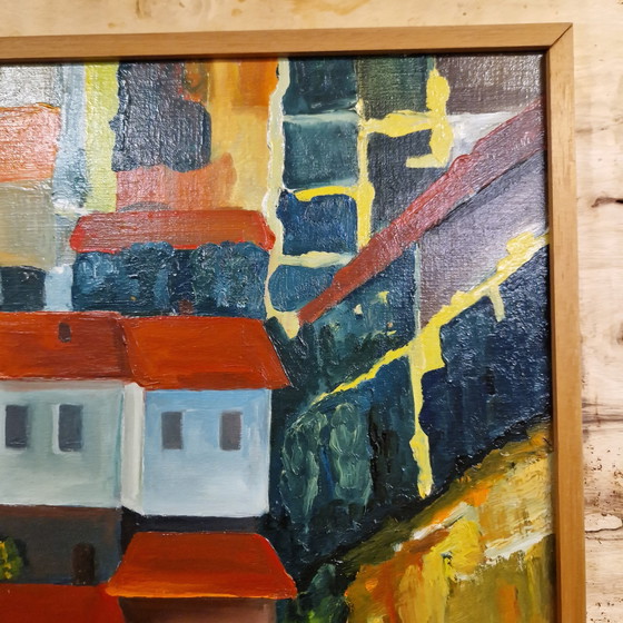 Image 1 of 70'S Abstract Oil Painting Signed