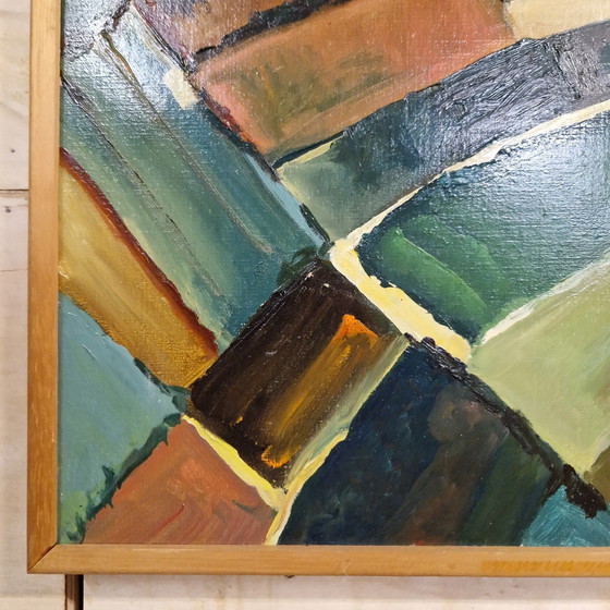 Image 1 of 70'S Abstract Oil Painting Signed