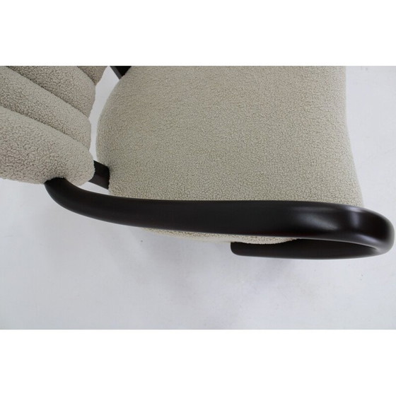 Image 1 of Pair of vintage H-237 armchairs in wood and Boucle fabric by Jindrich Halabala, Czechoslovakia 1930