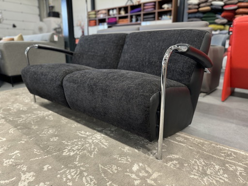 Leolux Scylla Sofa Canapé 2.5 places Tissu Cuir noir