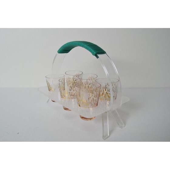 Image 1 of Bicchierini vintage con barra retrò, Cecoslovacchia anni '60