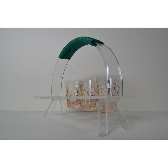 Image 1 of Bicchierini vintage con barra retrò, Cecoslovacchia anni '60