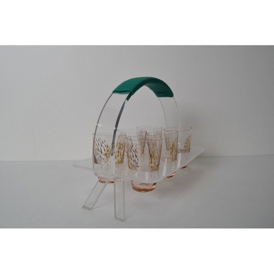 Image 1 of Bicchierini vintage con barra retrò, Cecoslovacchia anni '60