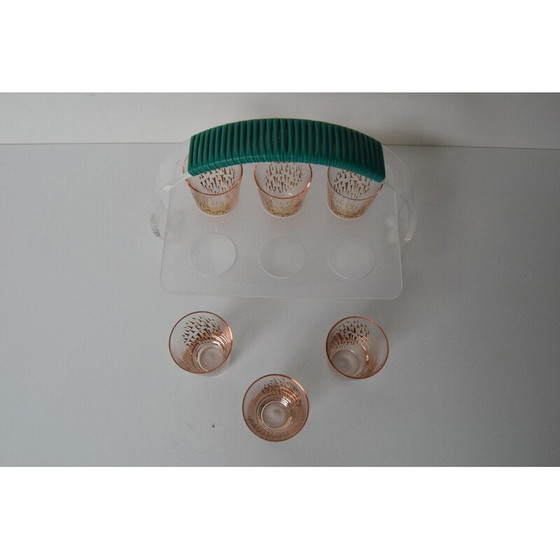 Image 1 of Bicchierini vintage con barra retrò, Cecoslovacchia anni '60