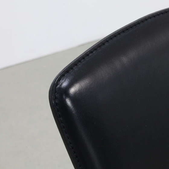 Image 1 of Set of 4 vintage leather dining chairs by Studio Archirivolto for Fasem, 1980