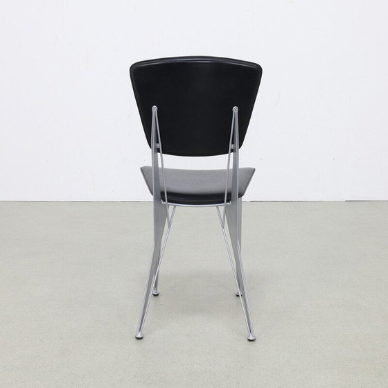 Image 1 of Set of 4 vintage leather dining chairs by Studio Archirivolto for Fasem, 1980