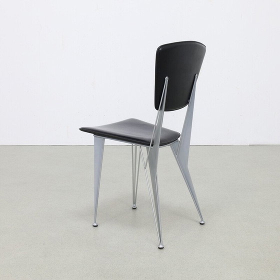 Image 1 of Set of 4 vintage leather dining chairs by Studio Archirivolto for Fasem, 1980
