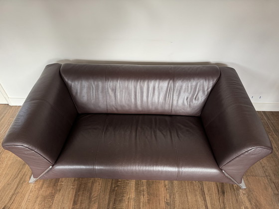 Image 1 of Dark brown sofa Rolf Benz 322