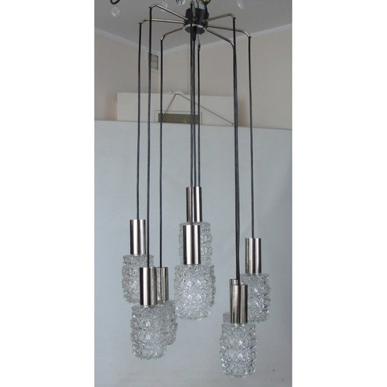 Image 1 of Vintage Bauhamp Leuchten Neheum type 421 cascade chandelier