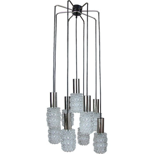 Vintage Bauhamp Leuchten Neheum type 421 cascade chandelier