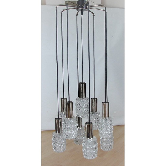 Image 1 of Vintage Bauhamp Leuchten Neheum type 421 cascade chandelier
