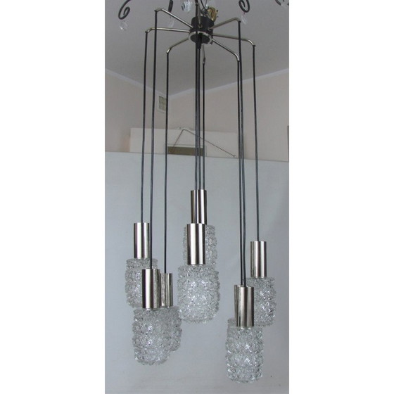 Image 1 of Vintage Bauhamp Leuchten Neheum type 421 cascade chandelier