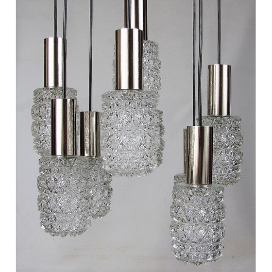 Image 1 of Vintage Bauhamp Leuchten Neheum type 421 cascade chandelier