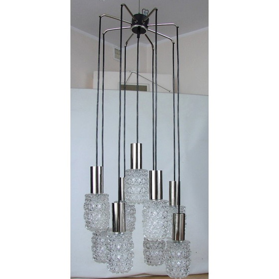 Image 1 of Vintage Bauhamp Leuchten Neheum type 421 cascade chandelier