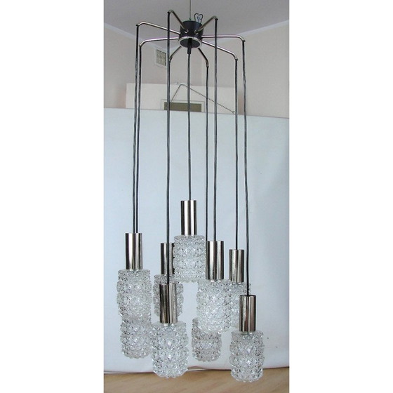 Image 1 of Vintage Bauhamp Leuchten Neheum type 421 cascade chandelier