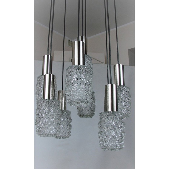 Image 1 of Vintage Bauhamp Leuchten Neheum type 421 cascade chandelier