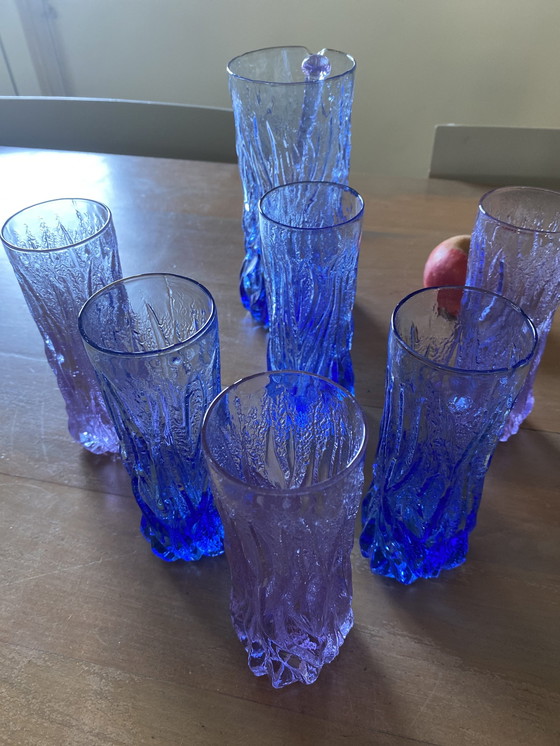 Image 1 of Long Drink Glass and Carafe Set Murano