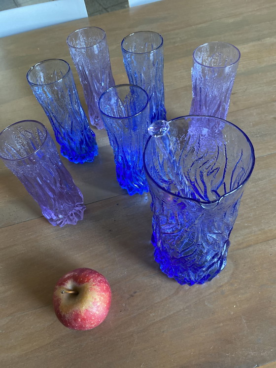 Image 1 of Long Drink Glass and Carafe Set Murano