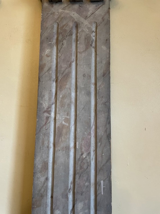 Image 1 of Set 19th Century Wooden Pillars Decorative Marbled French