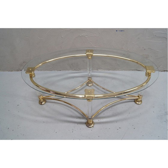 Image 1 of Vintage Italian oval coffee table, 1970
