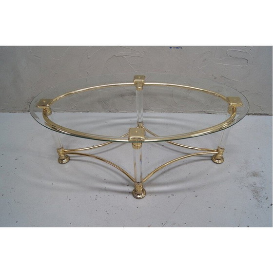 Image 1 of Vintage Italian oval coffee table, 1970