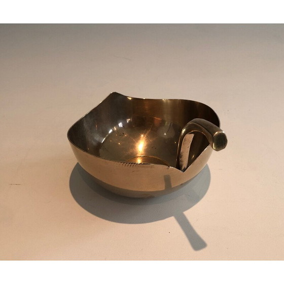 Image 1 of Vintage brass leaf-shaped pocket tray, 1970