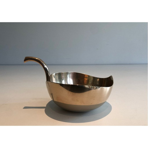 Vintage brass leaf-shaped pocket tray, 1970