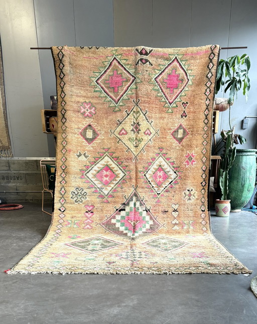 Boho Chic Vintage Moroccan Rug 