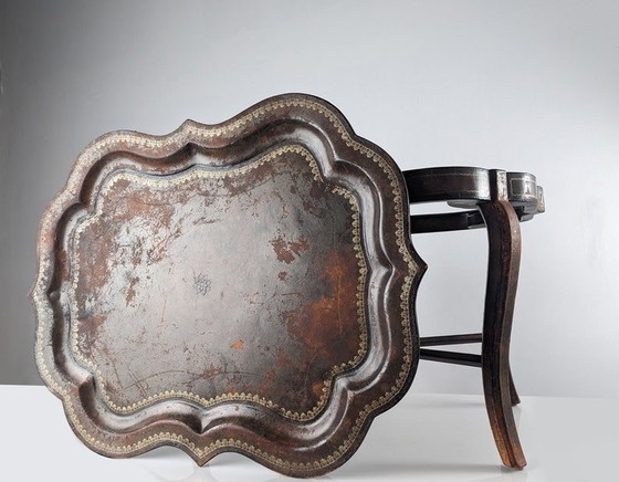 Image 1 of Leather Tray Table By Maitland Smith 1980S