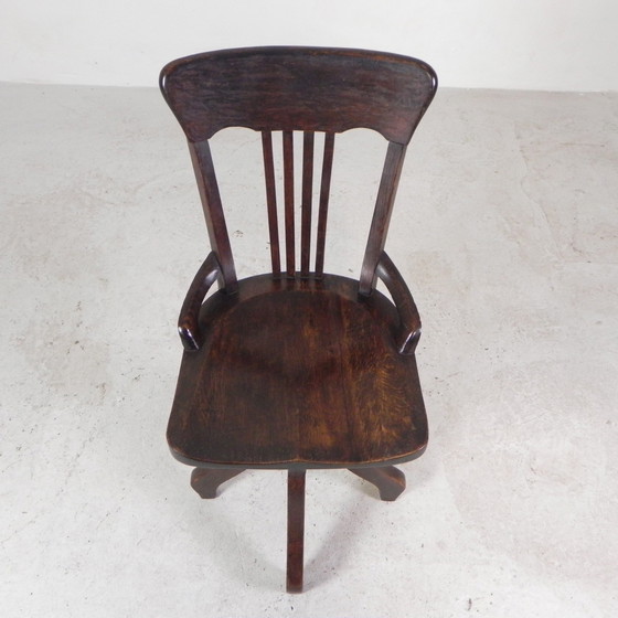 Image 1 of Oak Desk Chair, Studio Chair, Height Adjustable, 1930s