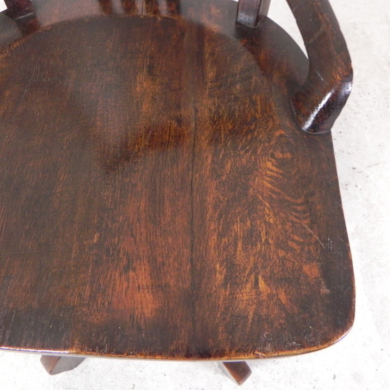 Image 1 of Oak Desk Chair, Studio Chair, Height Adjustable, 1930s