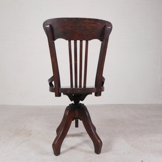 Image 1 of Oak Desk Chair, Studio Chair, Height Adjustable, 1930s