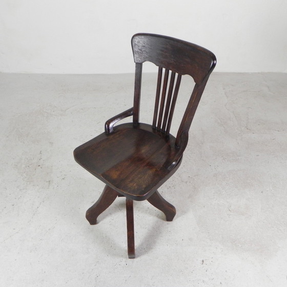 Image 1 of Oak Desk Chair, Studio Chair, Height Adjustable, 1930s