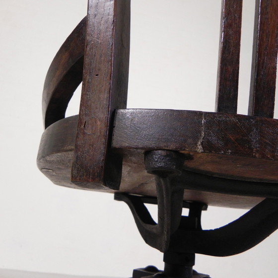 Image 1 of Oak Desk Chair, Studio Chair, Height Adjustable, 1930s