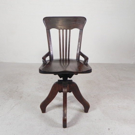 Image 1 of Oak Desk Chair, Studio Chair, Height Adjustable, 1930s