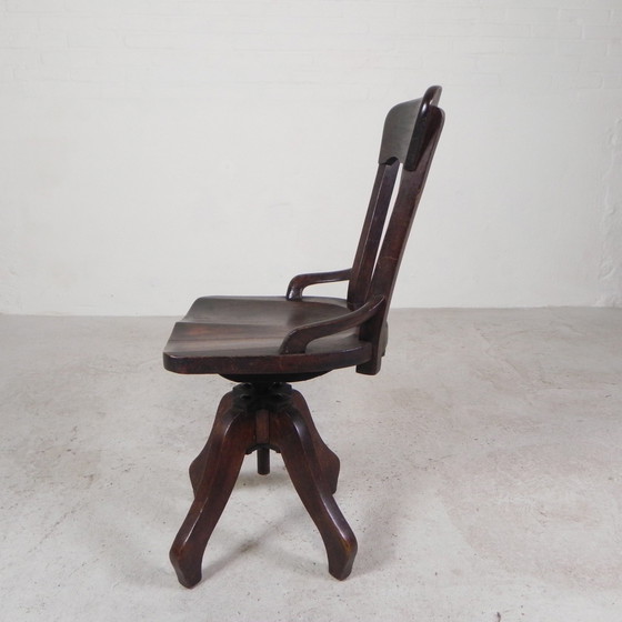 Image 1 of Oak Desk Chair, Studio Chair, Height Adjustable, 1930s