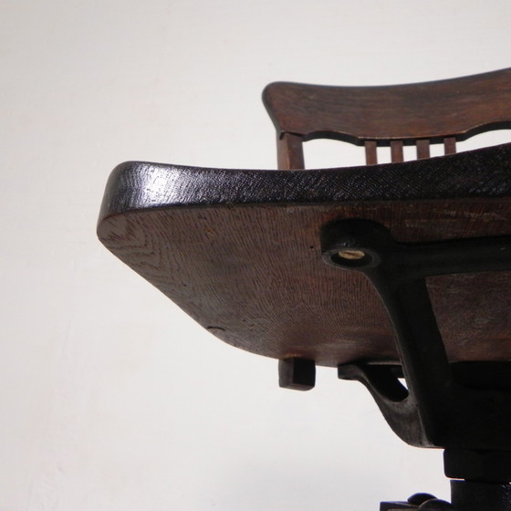 Image 1 of Oak Desk Chair, Studio Chair, Height Adjustable, 1930s