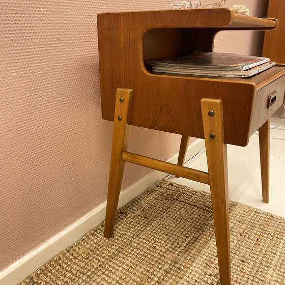 Image 1 of Mid - Century Nightstand With High Legs