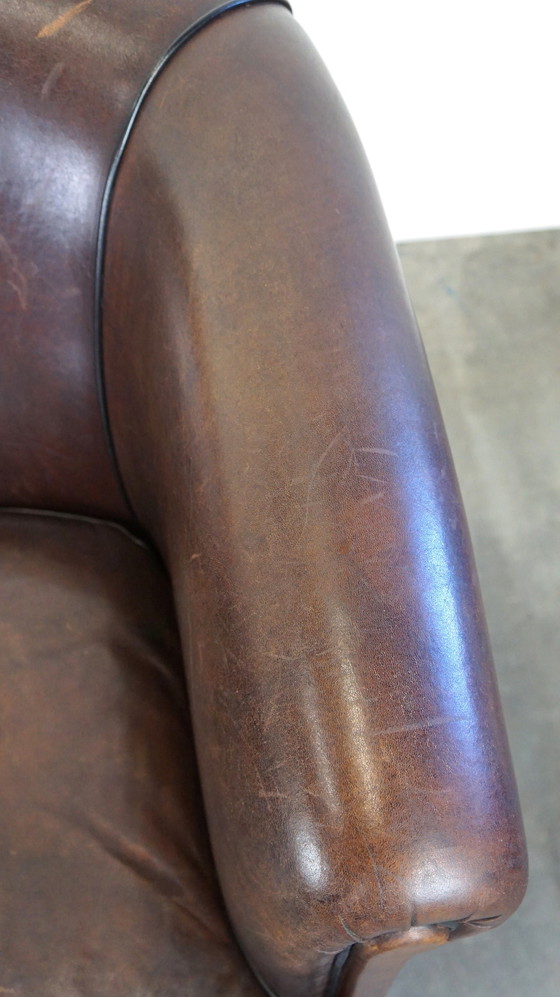 Image 1 of Sheep leather 2 seater club sofa